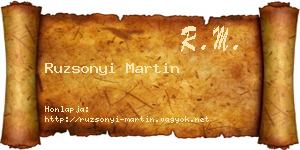 Ruzsonyi Martin névjegykártya