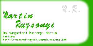 martin ruzsonyi business card